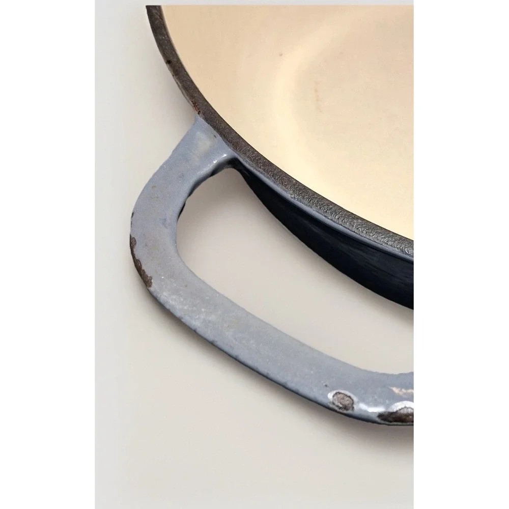 Parini Grey Enameled Cast Iron Round Braiser Casserole Dish with Lid